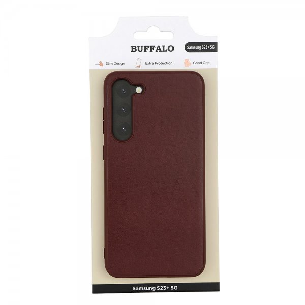 Buffalo Samsung Galaxy S23 Plus Suojakuori PU Ruskea