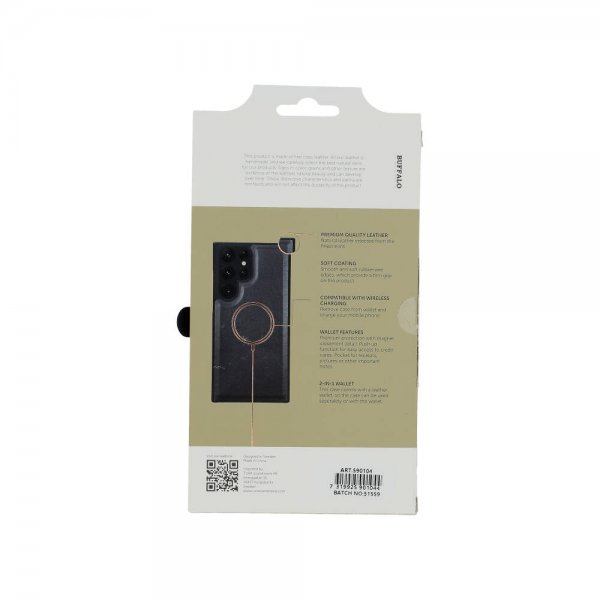 Buffalo Samsung Galaxy S23 Ultra Kotelo 2-in-1 Irrotettava Lompakko Musta