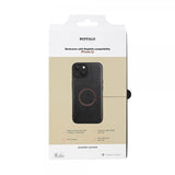 Buffalo iPhone 15 -kuori, aitoa nahkaa, MagSeries, musta