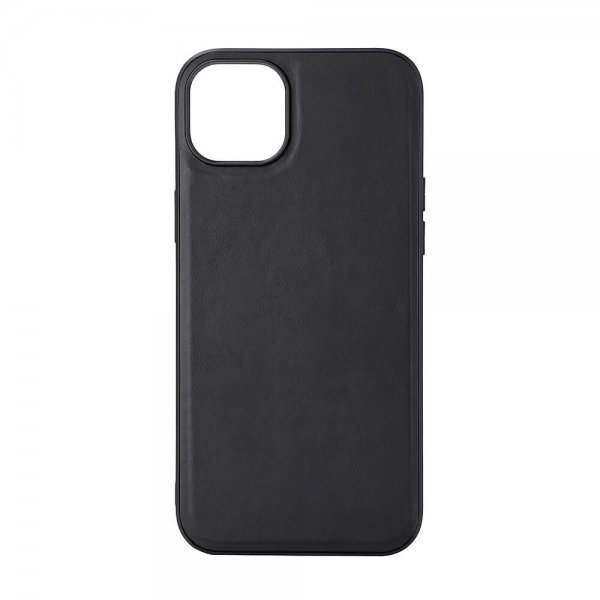 Buffalo iPhone 15 Plus -suojakuori, aitoa nahkaa, MagSeries, musta