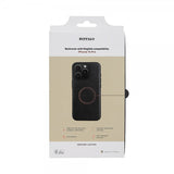Buffalo iPhone 15 Pro -kuori, aitoa nahkaa, MagSeries, musta