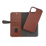 Buffalo iPhone 15 Plus -kotelo, 3 korttipaikkaa, irrotettava kuori, MagSeries, ruskea
