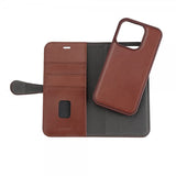 Buffalo iPhone 15 Pro -lompakkokotelo, 3 korttipaikkaa, irrotettava MagSeries-kuori, ruskea