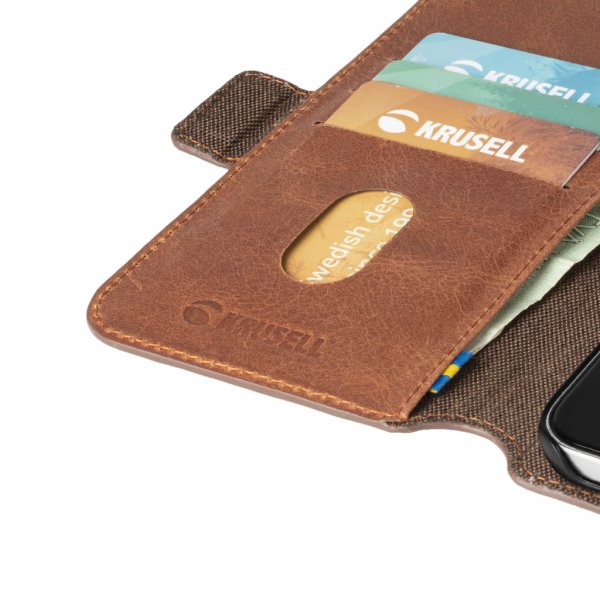 Krusell Samsung Galaxy S21 Ultra -kotelo Sunne PhoneWallet Vintage Cognac