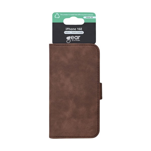 Gear iPhone 16/17 Lompakkokotelo 3 Korttipaikkaa Ruskea
