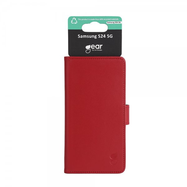 Gear Samsung Galaxy S24 Suojakuori 3 Korttipaikkaa Punainen