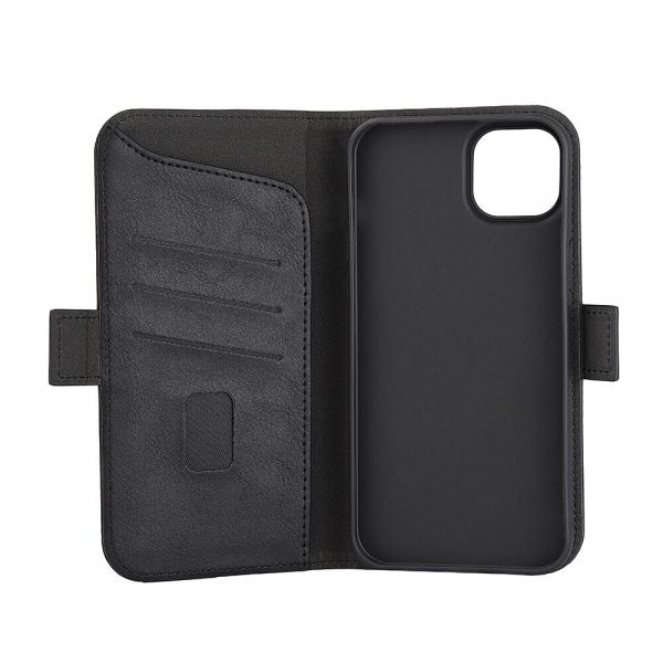 Gear iPhone 15 Plus -suojakotelo, 3 korttipaikkaa, MagSeries, musta