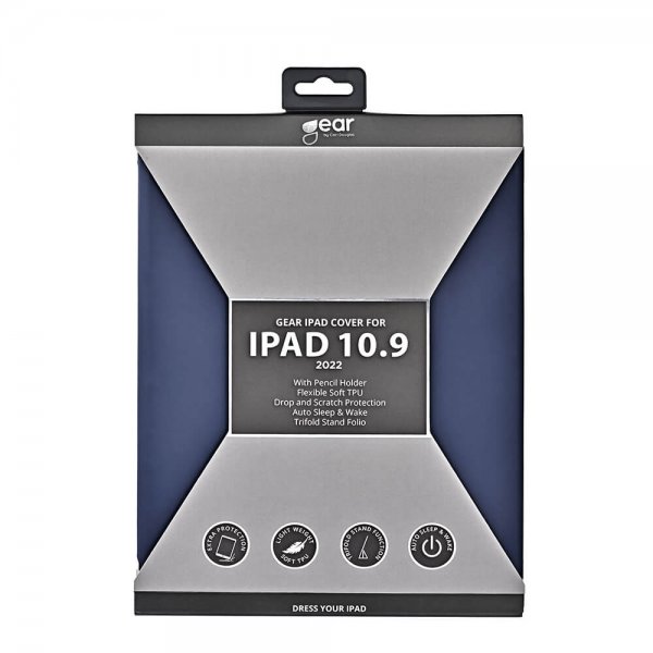 Gear iPad 10.9 (gen 10)/iPad 11 (A16) kotelo kynäpidikkeellä Sininen