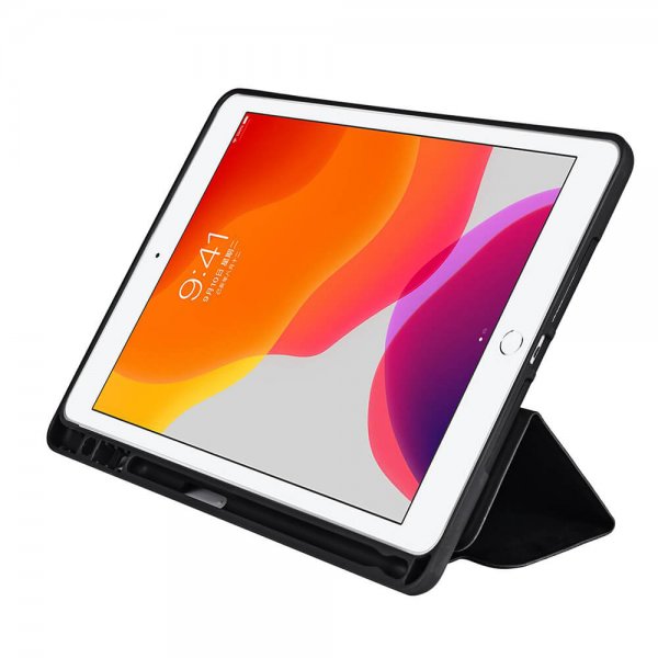Gear iPad 10.2 (7/8/9 sukupolven) kotelo, kolmiosainen teline, musta