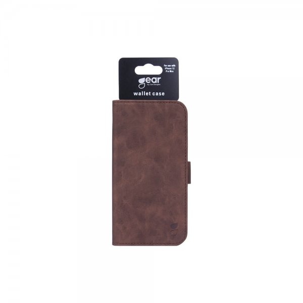 Gear iPhone 12 Pro Max Kuori Mobile Wallet Nubuck Ruskea