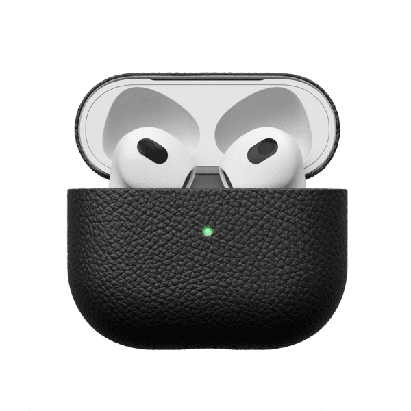 KeyBudz PodSkinz Artisan Series Airpods 3 -suojakuori, aitoa nahkaa, musta