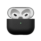 KeyBudz PodSkinz Artisan Series Airpods 3 -suojakuori, aitoa nahkaa, musta