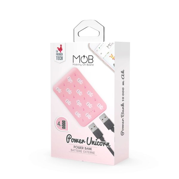 Mobility on Board Powerbank 10000 mAh Yksisarvinen Pinkki