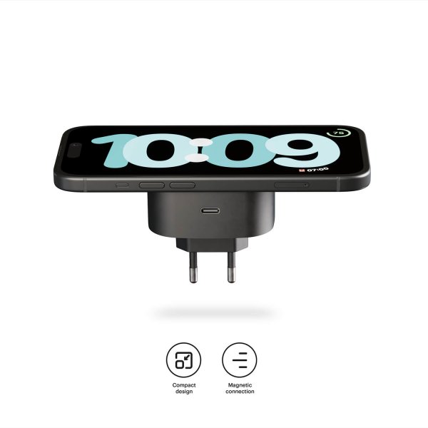 Zensin langaton Qi2 MagSafe -seinälaturi, musta