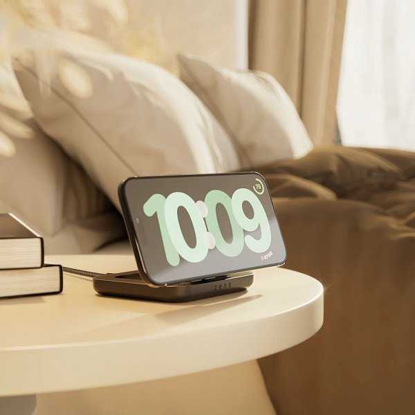 Zens Langaton Magneettinen Yölaturin Qi2 15W Musta