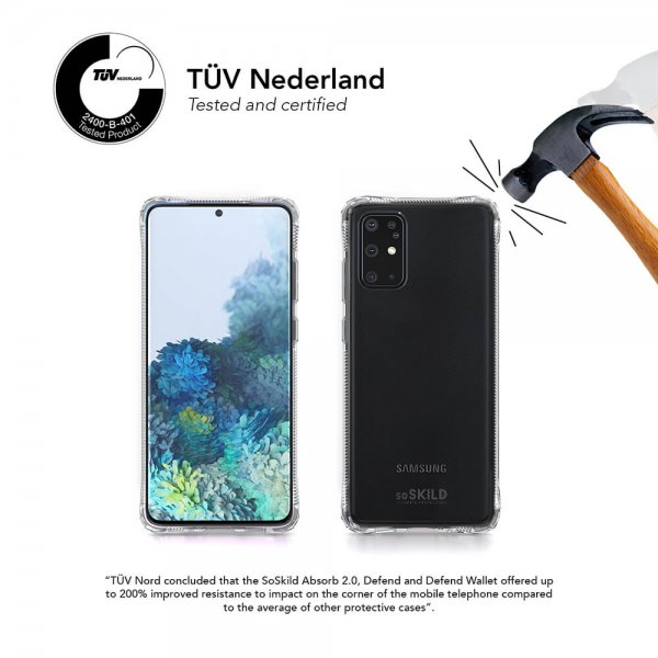SoSkild Samsung Galaxy S20 Plus Suojakuori Absorb 2.0 Läpinäkyvä