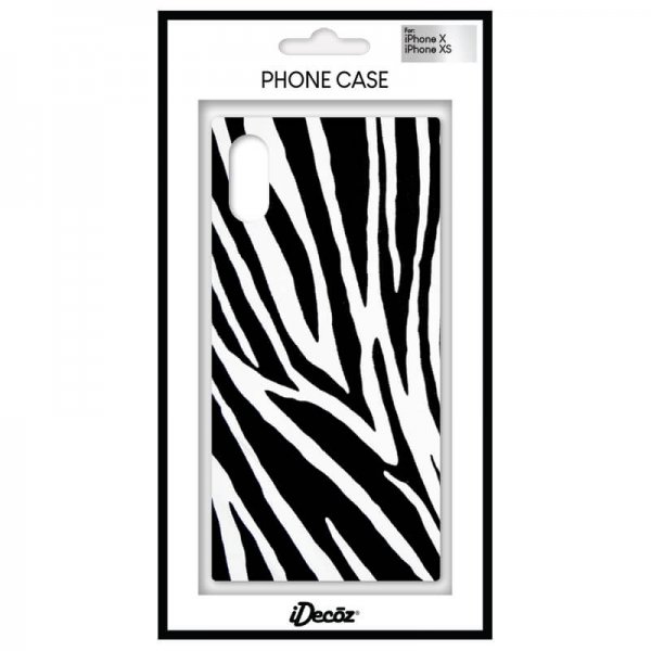iDecoz iPhone X/Xs -kuori Square Case Zebra