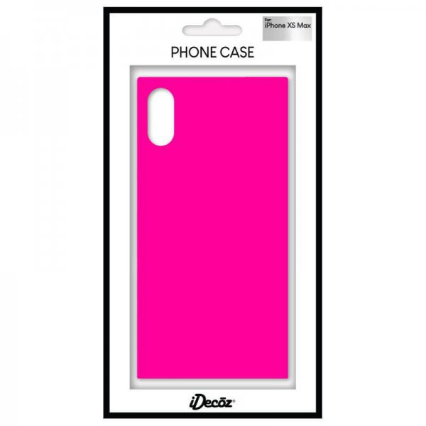 iDecoz iPhone Xs Max Suojakuori Square Case Neon Pinkki