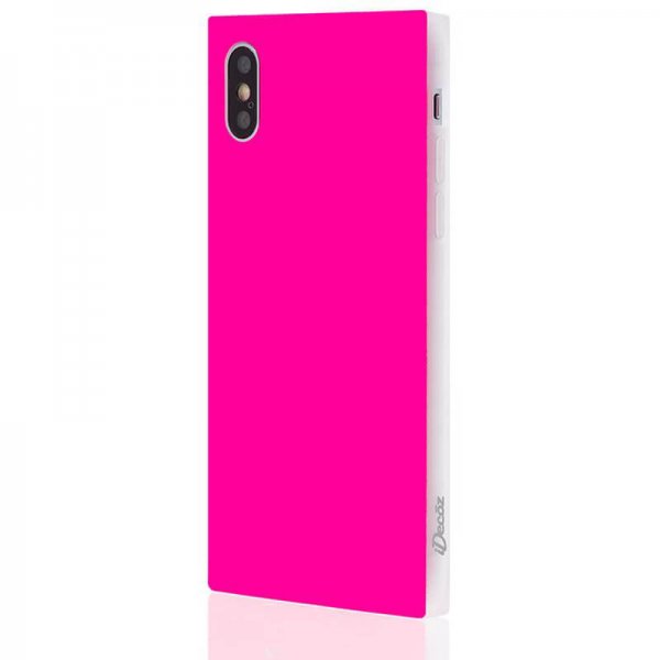 iDecoz iPhone X/Xs -kuori Square Case Neon Pink