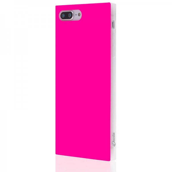 iDecoz iPhone 7 Plus/iPhone 8 Plus -suojakuori Square Case Neonpinkki
