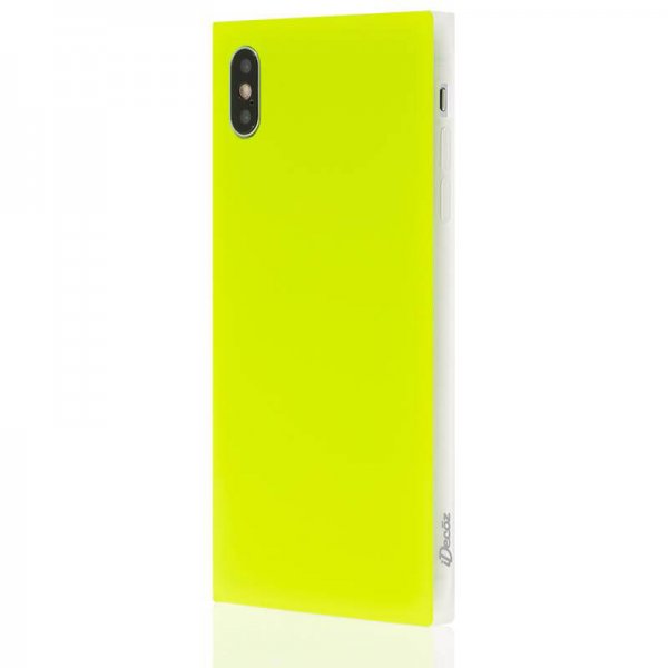iDecoz iPhone Xs Max Suojakuori Square Case Neon Keltainen