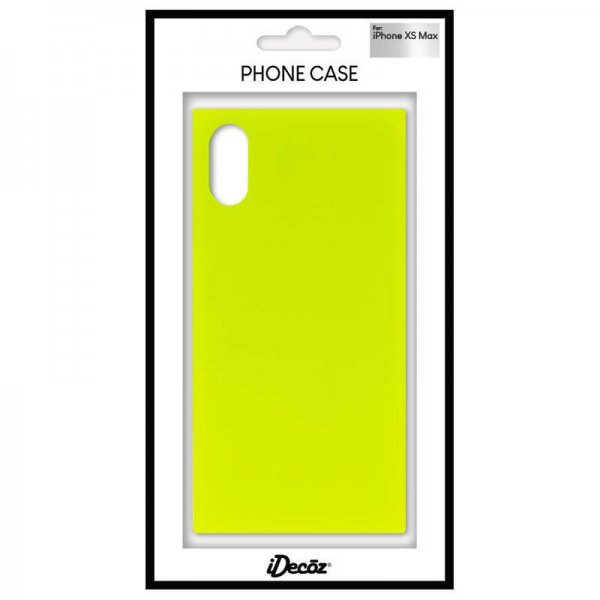 iDecoz iPhone Xs Max Suojakuori Square Case Neon Keltainen