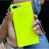 iDecoz iPhone X/Xs Suojakuori Square Case Neon Keltainen