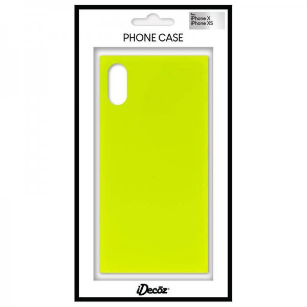 iDecoz iPhone X/Xs Suojakuori Square Case Neon Keltainen
