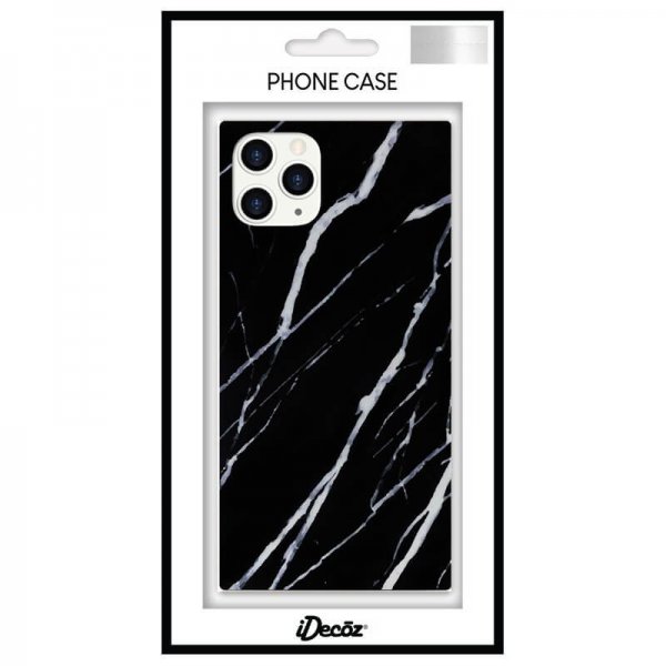 iDecoz iPhone 11 Pro Max -kuori Square Case Marble, musta