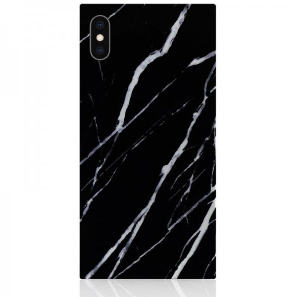 iDecoz iPhone Xs Max Suojakuori Square Case Marble, musta