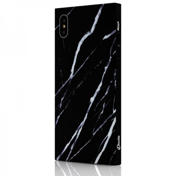 iDecoz iPhone Xs Max Suojakuori Square Case Marble, musta