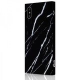 iDecoz iPhone X/Xs -suojakuori, neliömallinen Marble, musta
