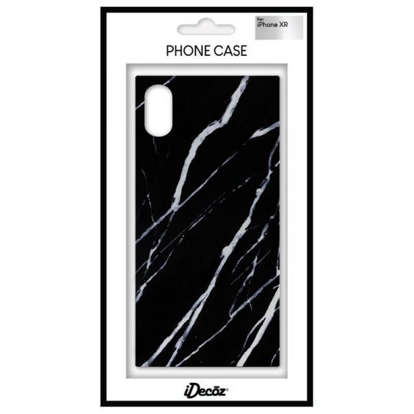 iDecoz iPhone Xr -kuori Square Case Marble Svart