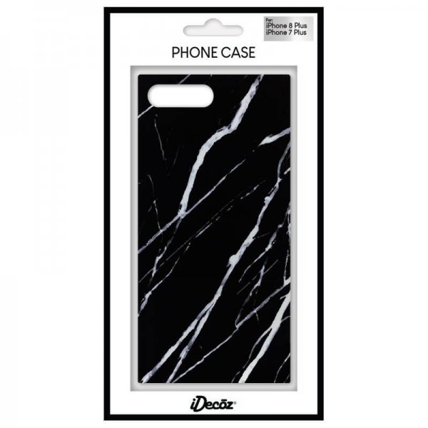 iDecoz iPhone 7 Plus/iPhone 8 Plus kuori Square Case Marble Black