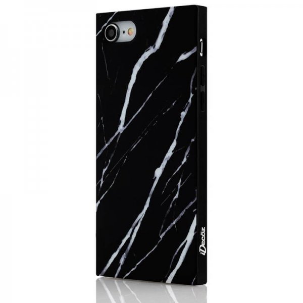 iDecoz iPhone 7/8/SE Suojakuori Square Case Marble, musta
