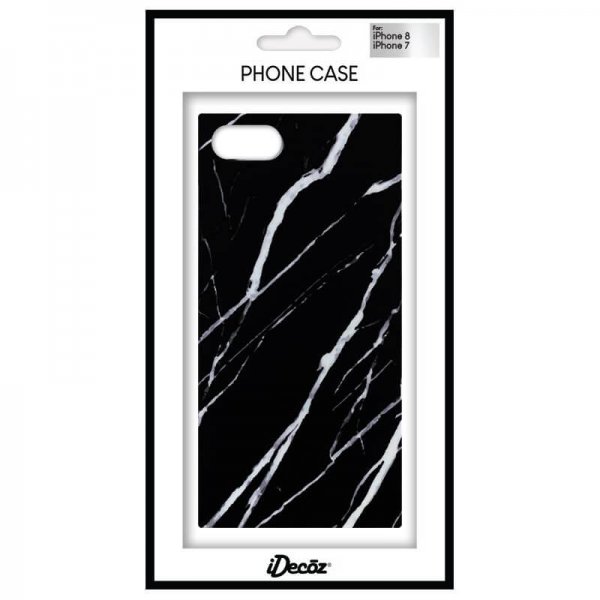 iDecoz iPhone 7/8/SE Suojakuori Square Case Marble, musta