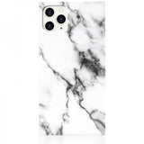 iDecoz iPhone 11 Pro Max -kuori neliönmallinen kotelo, marmorinvärinen valkoinen