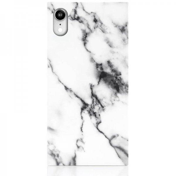 iDecoz iPhone Xr -kuori Square Case Marble, valkoinen