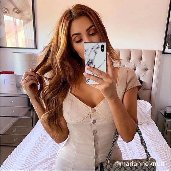 iDecoz iPhone 7 Plus/iPhone 8 Plus Neliönmuotoinen Marmorikuori Valkoinen