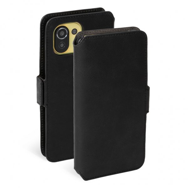 Krusell Xiaomi Mi 11 Lite Suojakotelo Leather PhoneWallet Musta