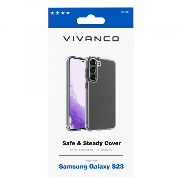 Vivanco Samsung Galaxy S23 Kuori Safe & Steady Läpinäkyvä