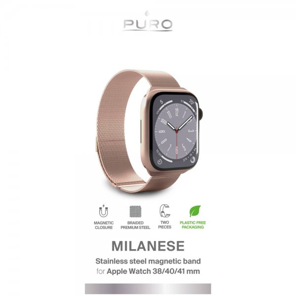Puro Apple Watch 38/40/41/42mm Milanese ranneke Rose