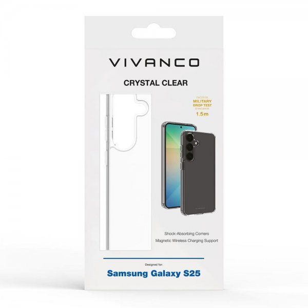 Vivanco Samsung Galaxy S25 Crystal Clear Läpinäkyvä kuori