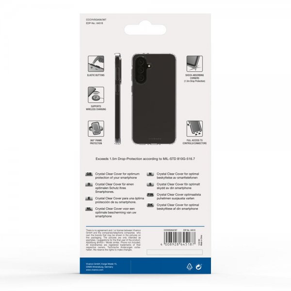 Vivanco Samsung Galaxy A36/Galaxy A56 Skal Crystal Clear läpinäkyvä