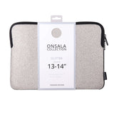 Onsala Sleeve Kannettavan tietokoneen suojakotelo Glitter 14" Hopea