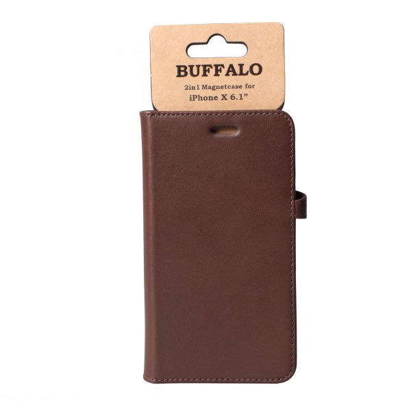 Buffalo iPhone Xr 2in1 Magneettikotelo, ruskea
