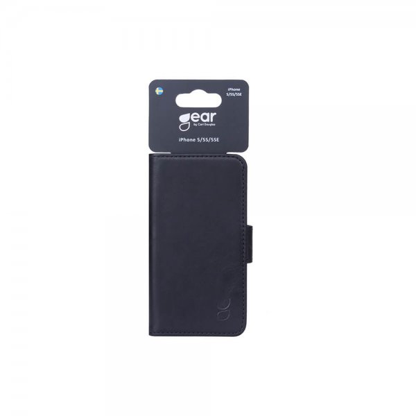 Gear iPhone 5/5S/SE 2016 -suojakotelo, jossa kaksi korttipaikkaa, musta