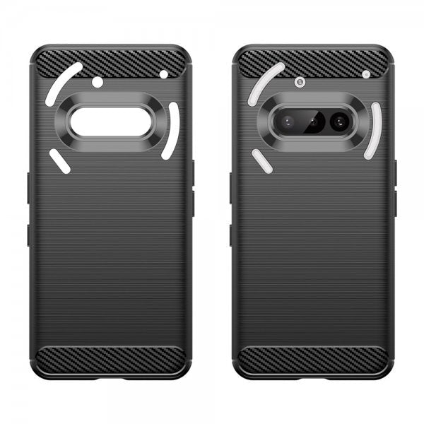 Nothing Phone (3a) Kuori Harjattu Hiilikuitutekstuuri Musta