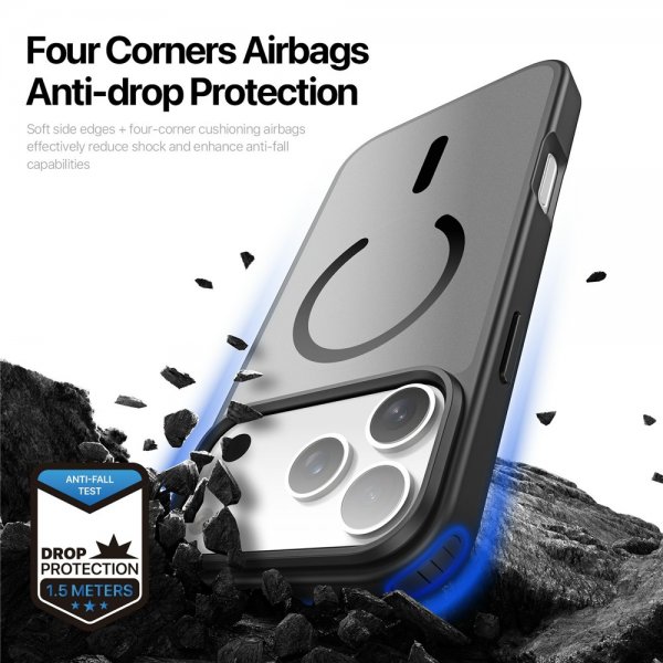 Dux Ducis iPhone 17 Pro -kuori Yind Series MagSafe, musta