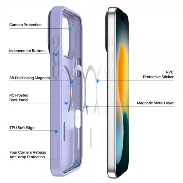Dux Ducis iPhone 17 Pro -kuori Yind Series MagSafe, violetti